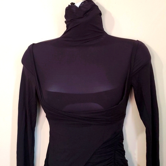 Stunning Layered Bodysuit Stretch Mini Dress, Flounce Skirt NWOT. 🔥 HOT - Picture 4 of 16